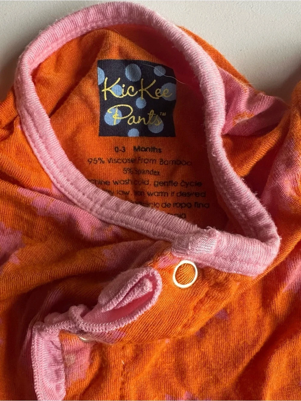Kickee pants orange button up bamboo outfit 0-3 mo